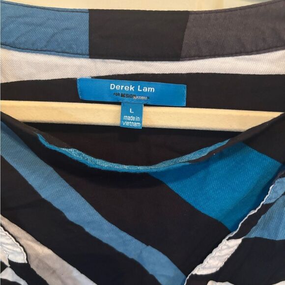 Derek Lam Blue and Black Striped Top - Picture 4 of 5
